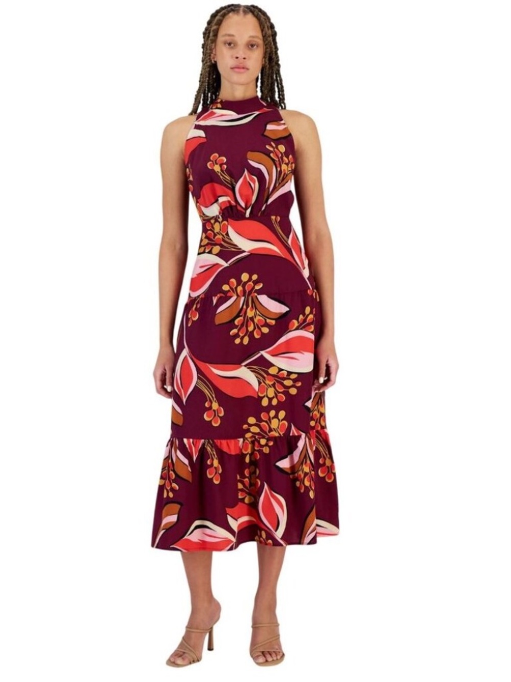 NWT Sam Edelman Women's Hoyal Sz 14 Floral High-Neck Dress